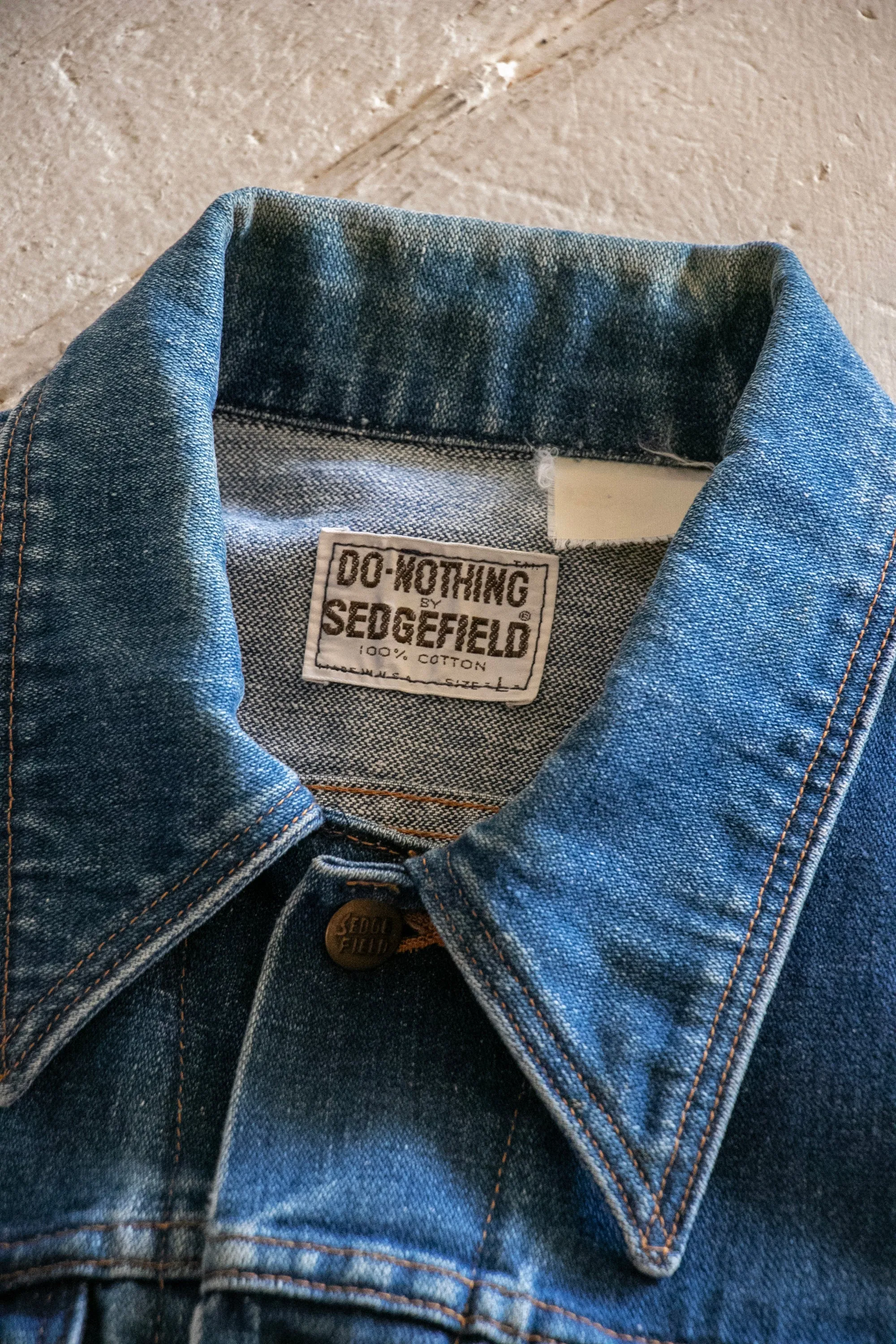 1970s Men's Denim Jacket Cotton Sedgefield M