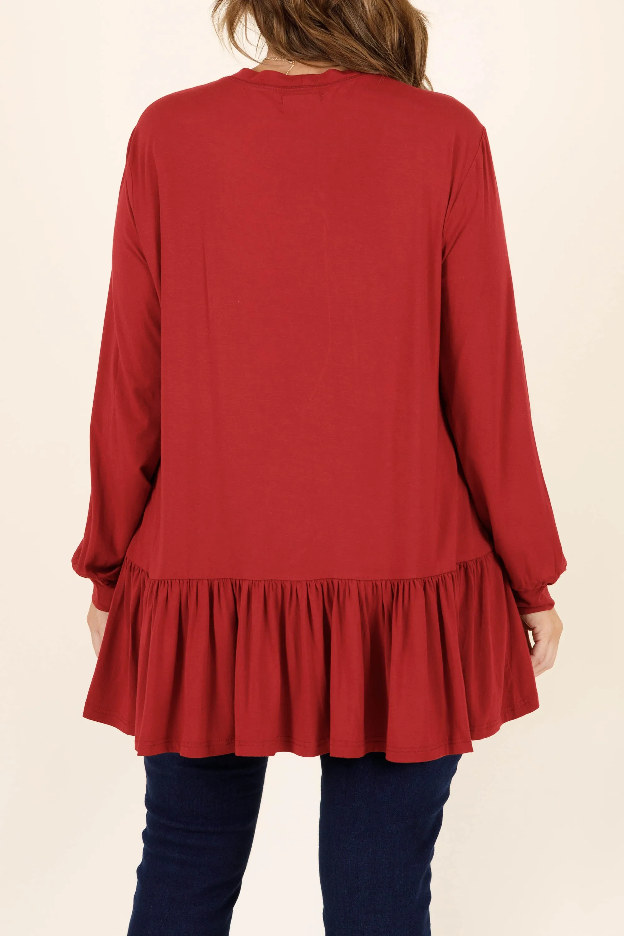 All The Emotions Tunic, Burgundy