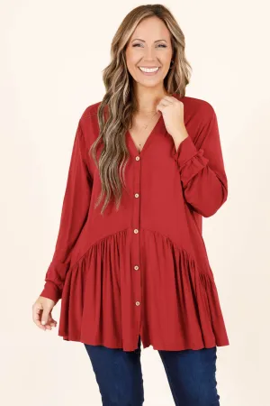 All The Emotions Tunic, Burgundy