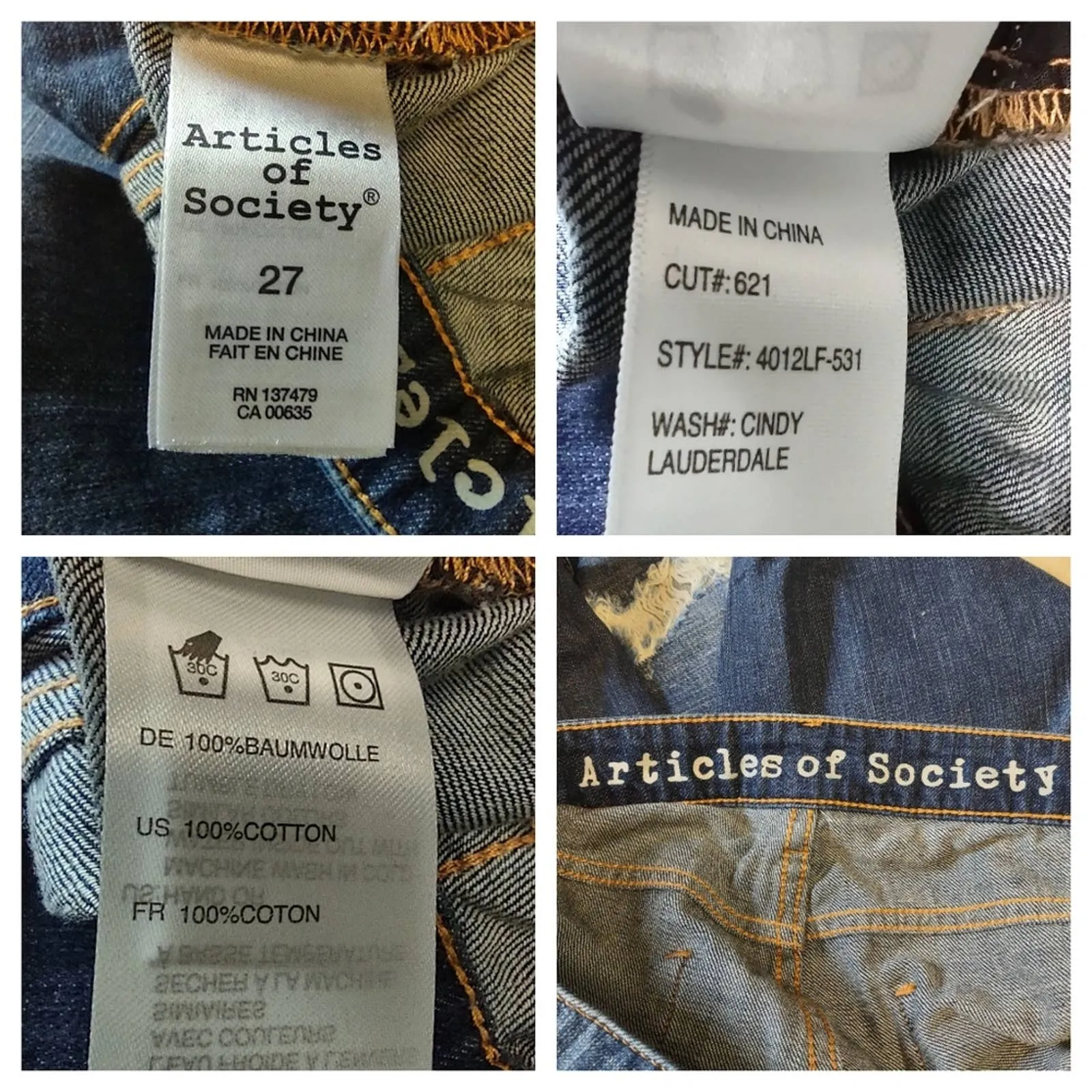 Articles of Society Cindy Lauderdale Girlfriend Jeans