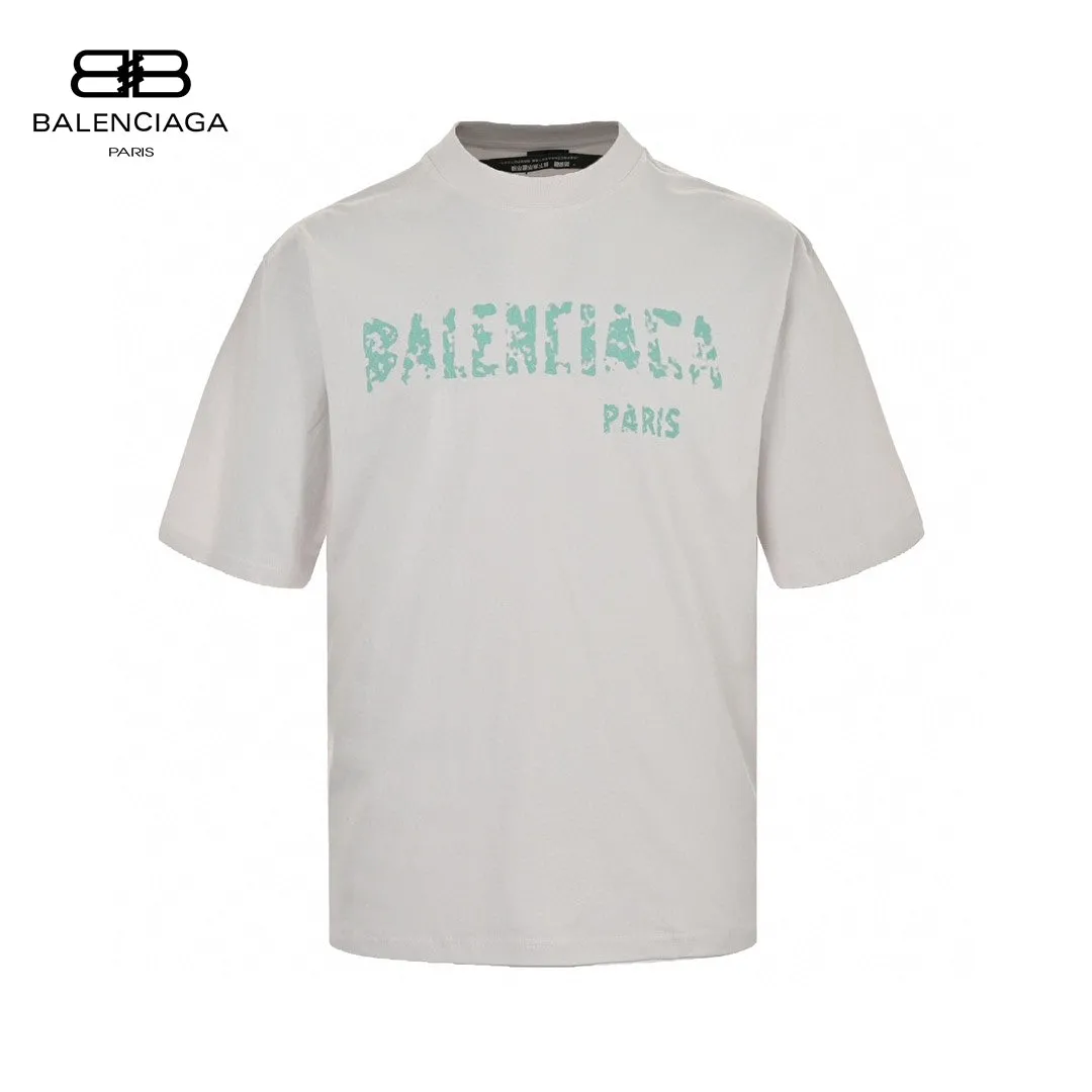 Balenciaga Distressed Logo T-Shirt in White