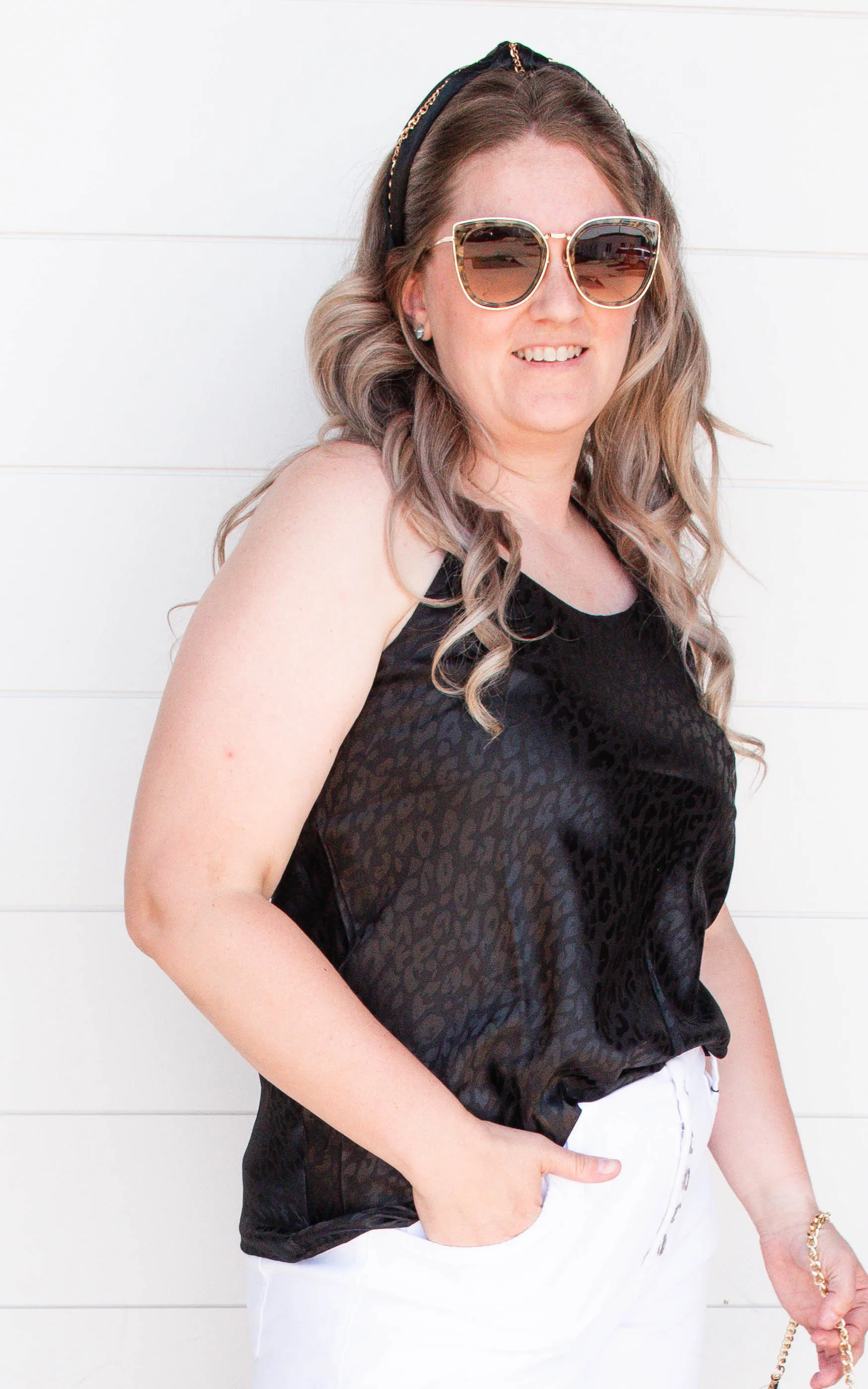 Black Leopard Sleeveless Cami Top - Final Sale