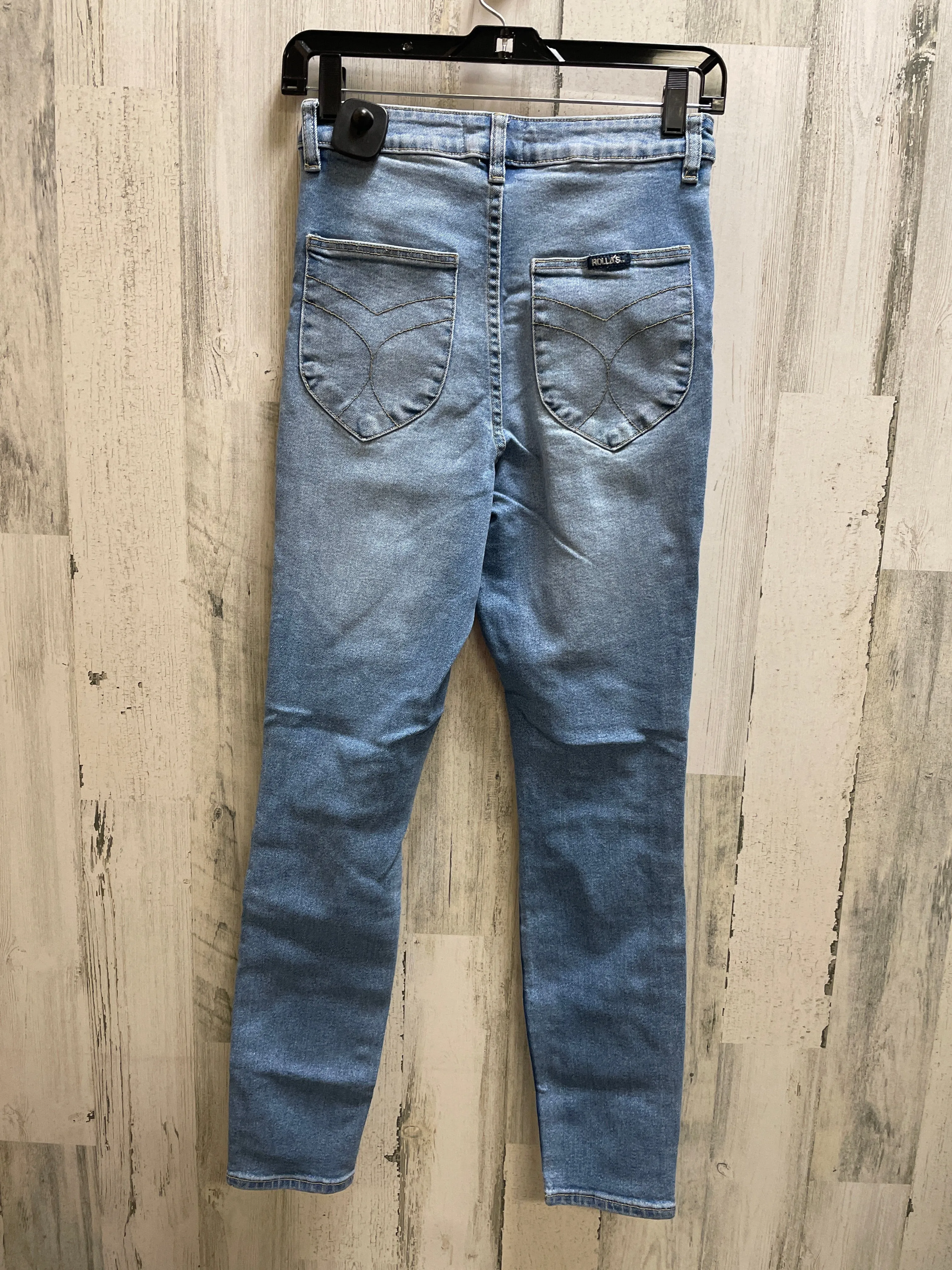 Blue Denim Jeans Skinny Rollas, Size 6