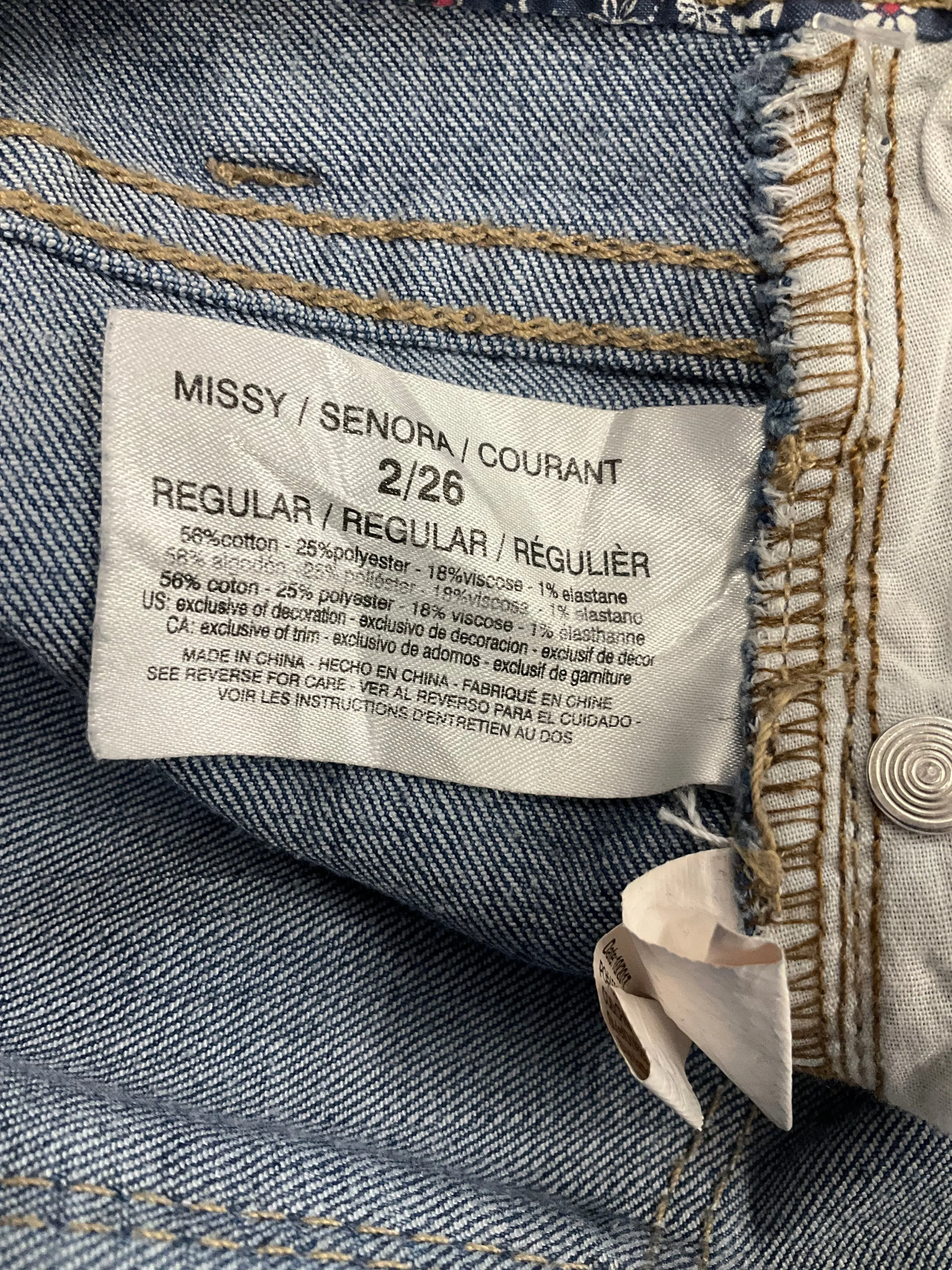 Blue Denim Jeans Straight Vintage America, Size 2