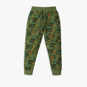 Boy's Regular Fit Printed Mid Rise Joggers