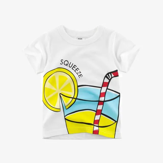 Boys T Shirt Kids Children Tops Cotton Clothing Short