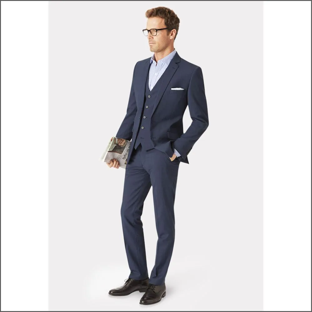 Brook Taverner Cassino Navy Check Washable Suit-