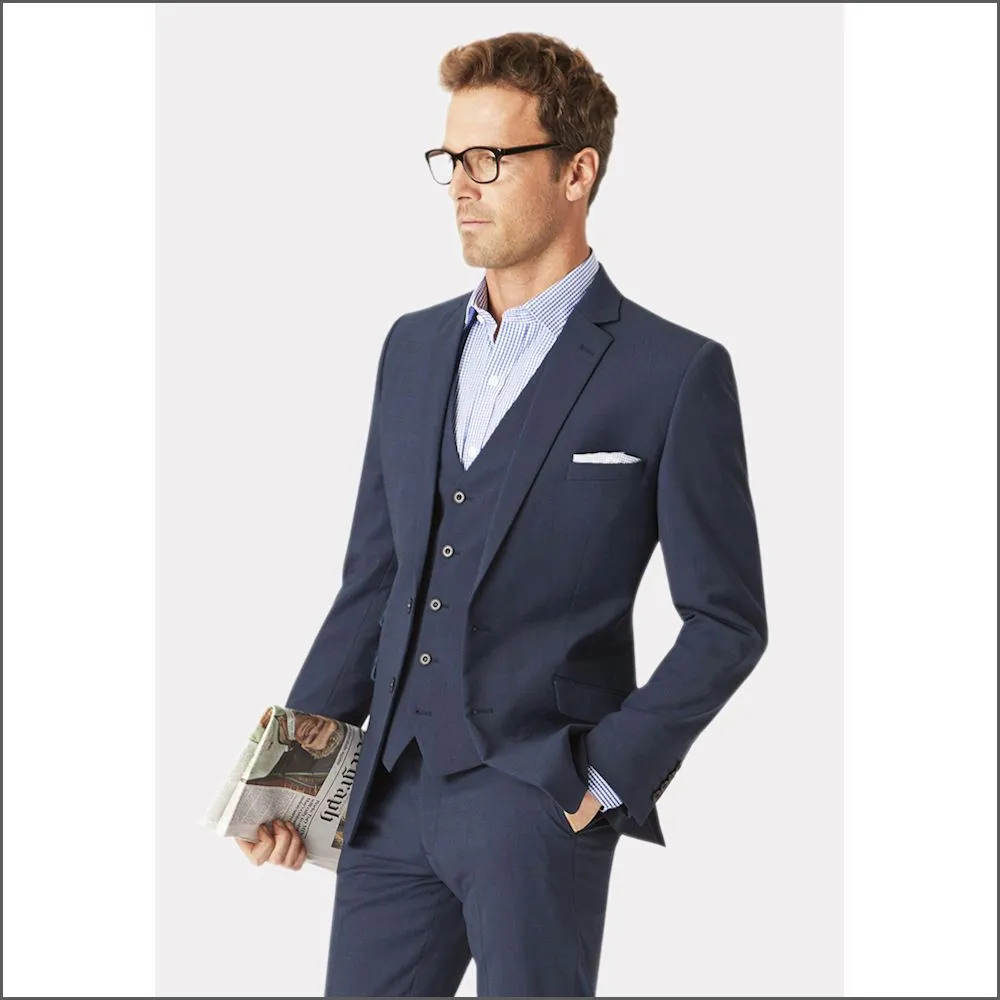 Brook Taverner Cassino Navy Check Washable Suit-