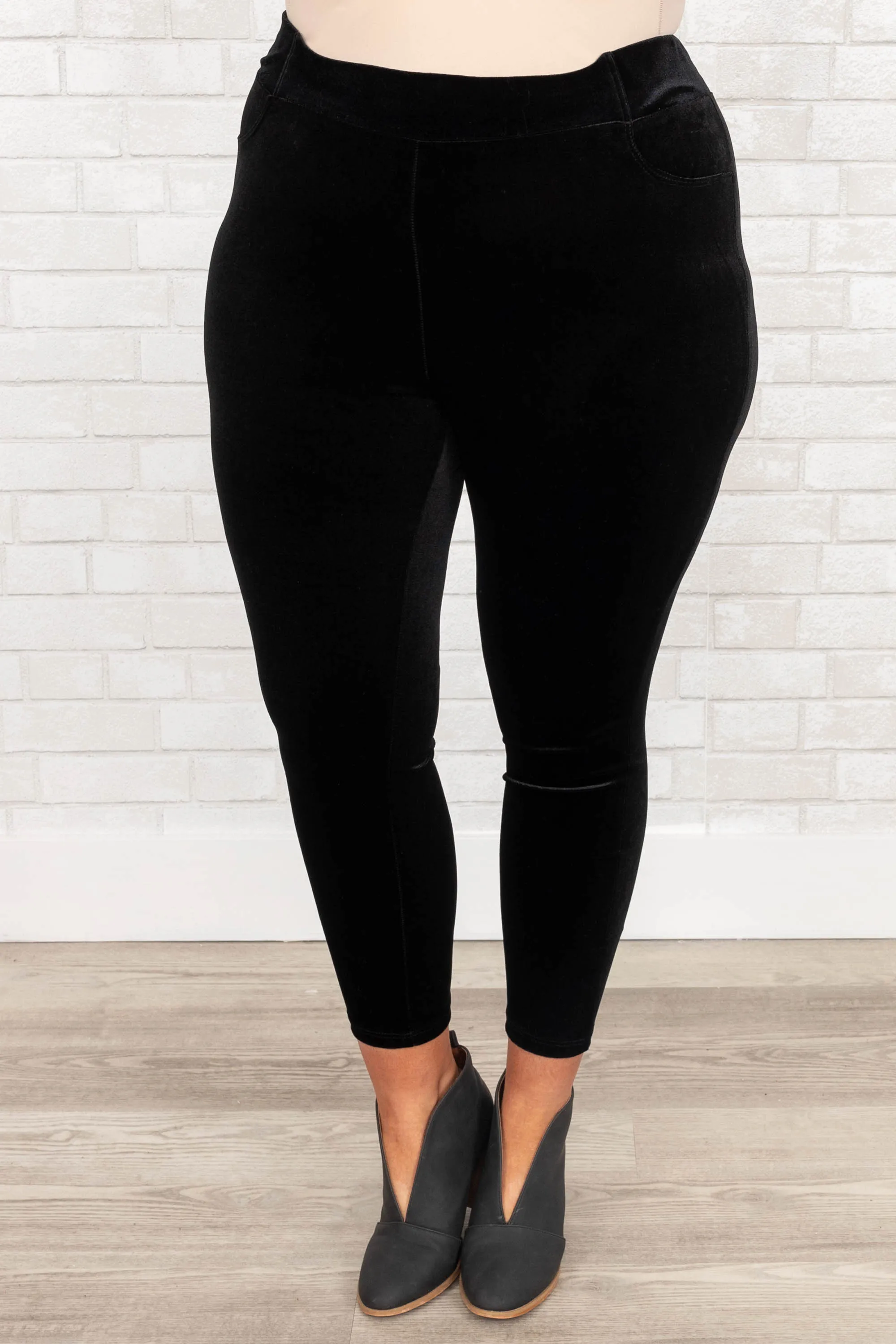 Business Lady Pants, Black Velvet