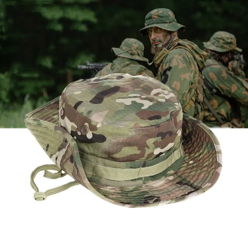 Camouflage Boonie Beach Hat - Bucket Hats Multicam  Panama Summer Cap