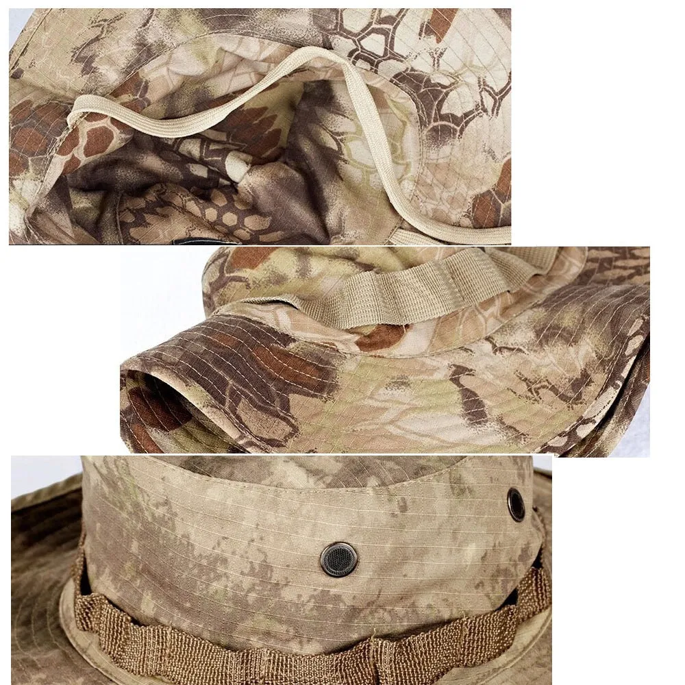 Camouflage Boonie Beach Hat - Bucket Hats Multicam  Panama Summer Cap