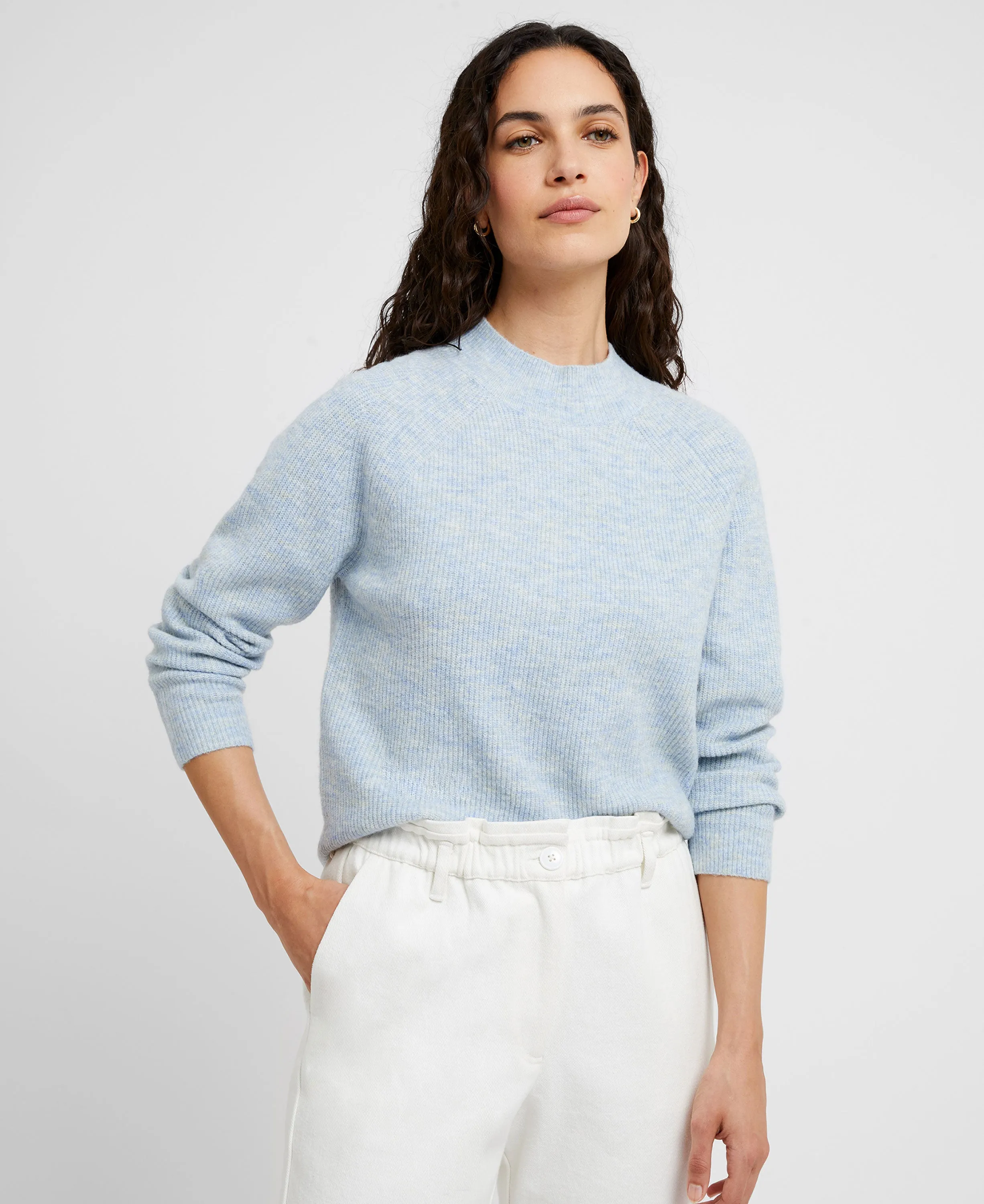 Carice Knit Crew Neck Jumper - Corfu Blue