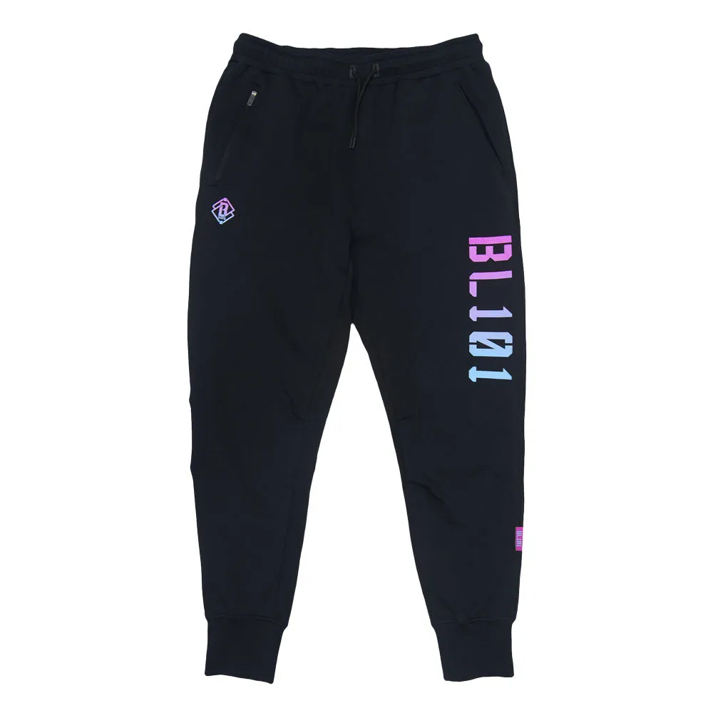 Diamond Relaxed Fit Joggers - Black/Cotton Candy