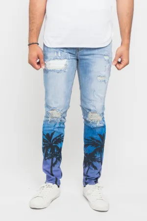 Distressed Airbrushed City Jeans