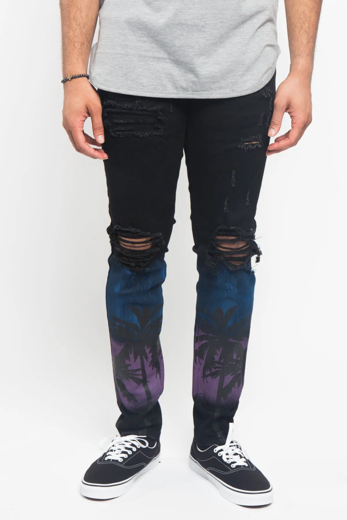 Distressed Airbrushed City Jeans