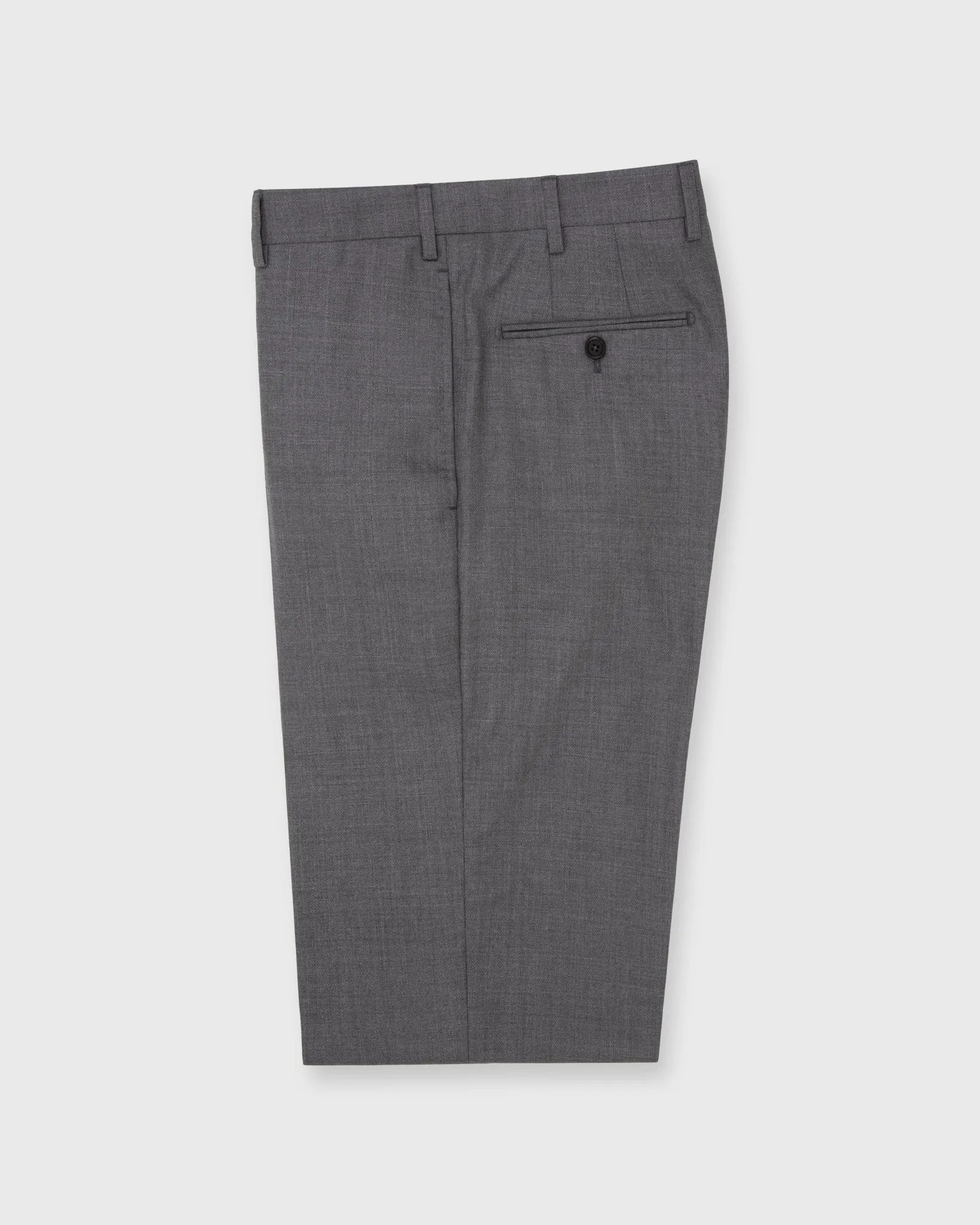 Dress Trouser in Mid-Grey Wool Hopsack