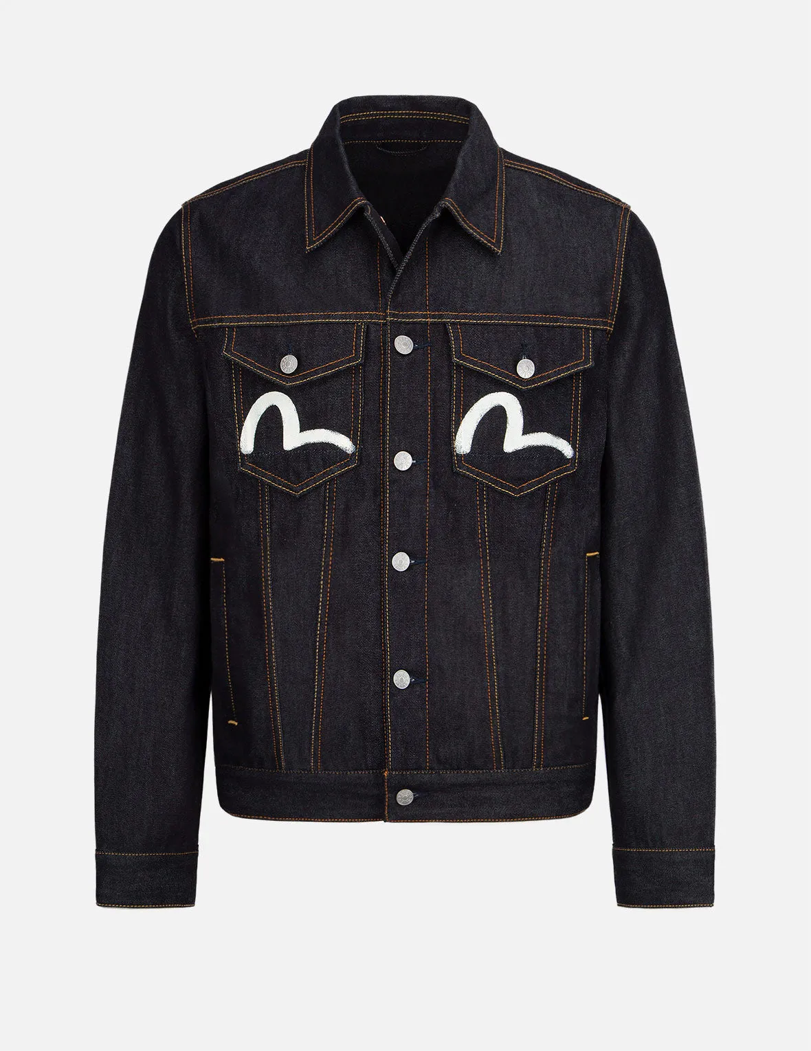 Ecru Seagull Print Denim Jacket