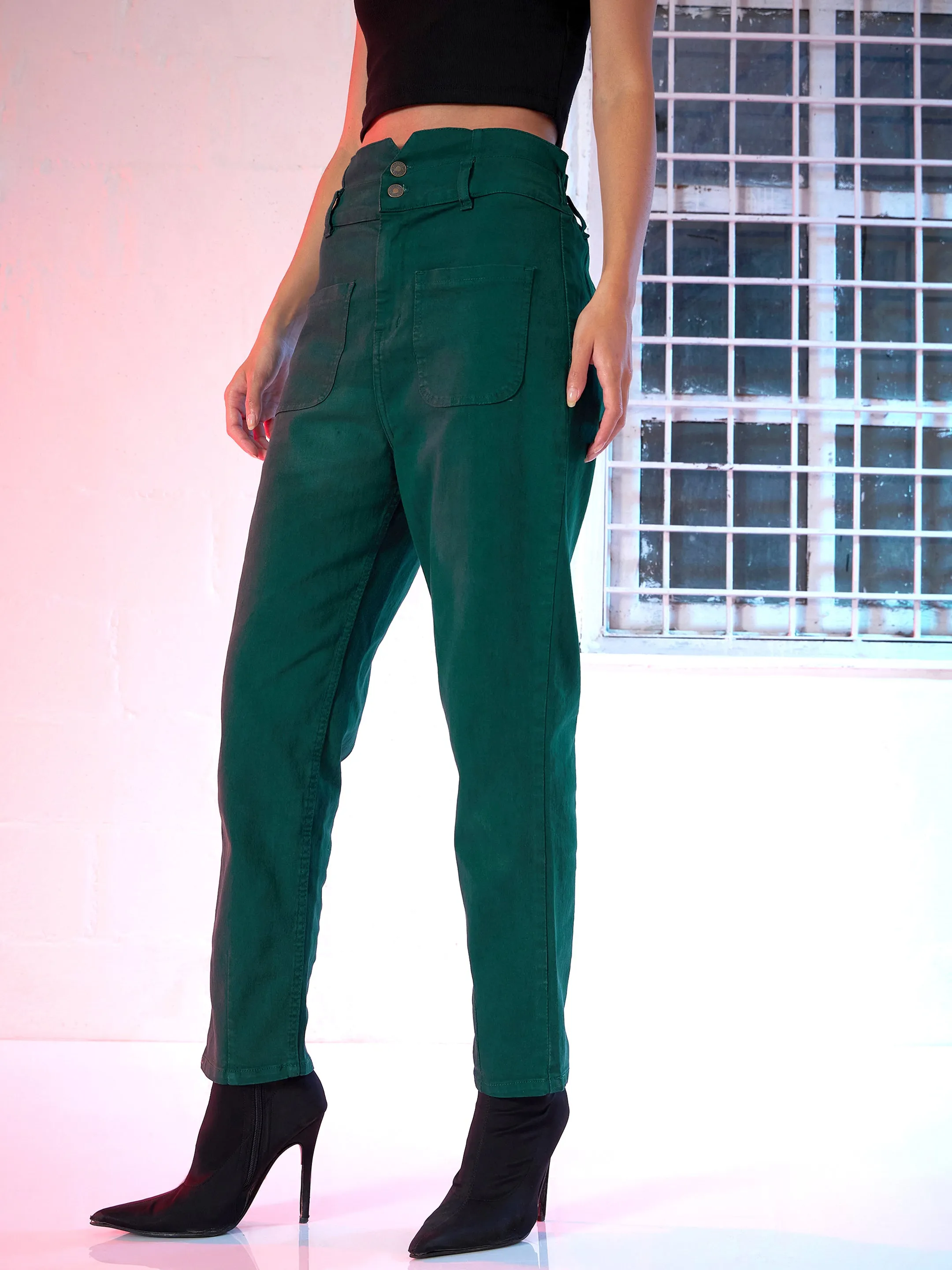 Emerald Green Slouchy Jeans