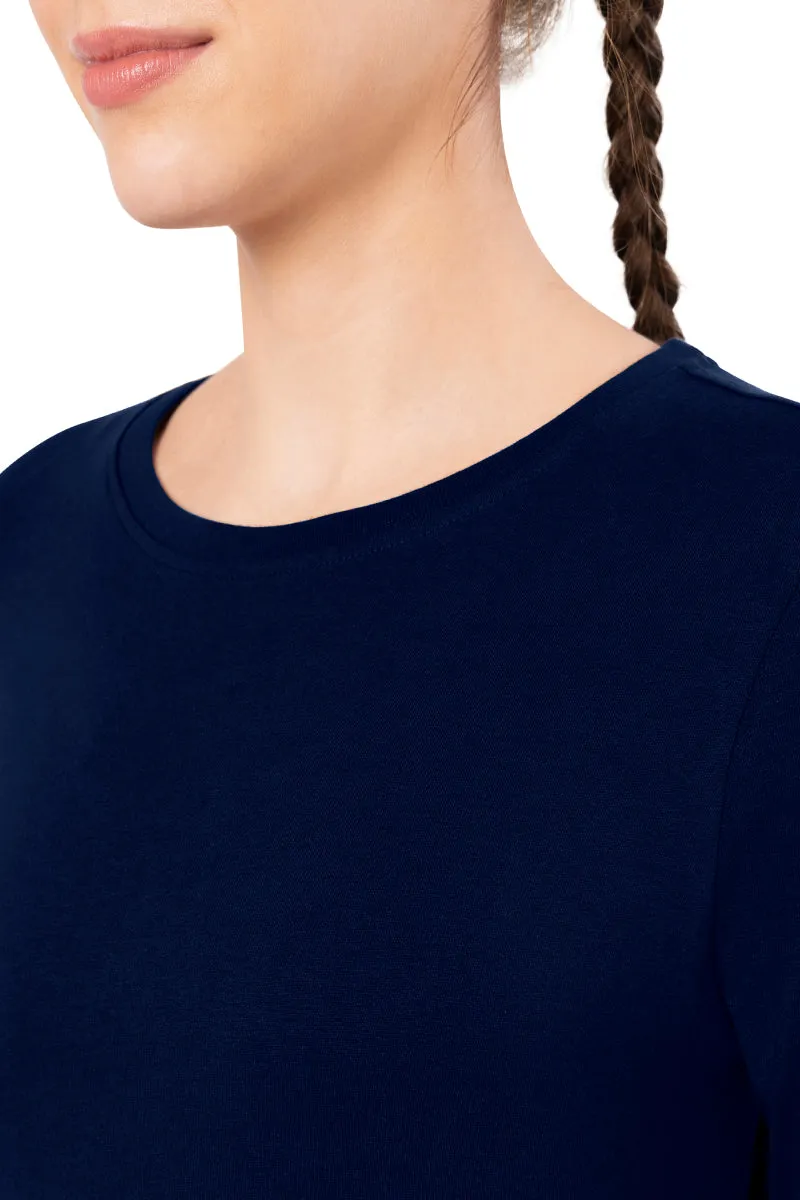 Essential Long Sleeve Round Neck T-Shirt - Midnight