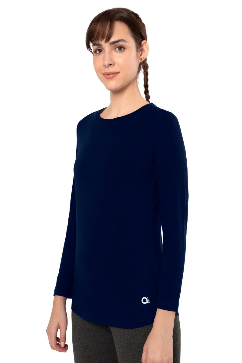 Essential Long Sleeve Round Neck T-Shirt - Midnight