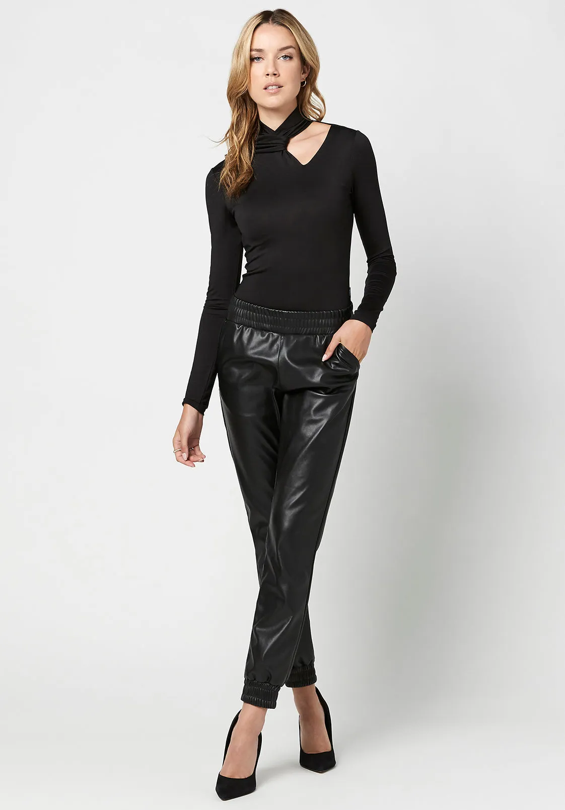 Faux Leather Tara Joggers - KB0551F