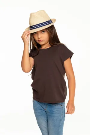 Girls Recycled Vintage Jersey Cap Sleeve Vent Back Tee