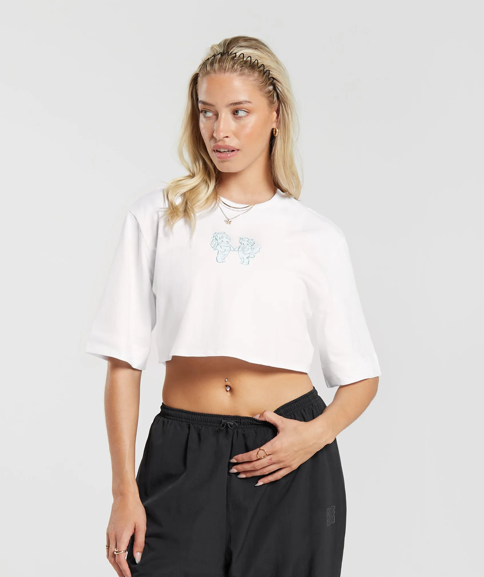 Gymshark Cherub Graphic Crop Top - White