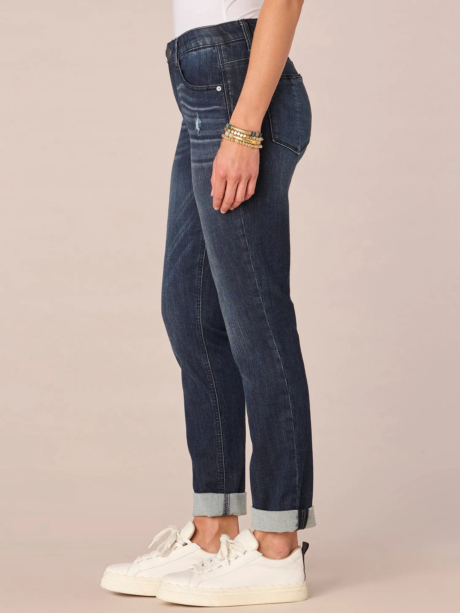 Indigo "Ab"solution® Cuffed Girlfriend Jean