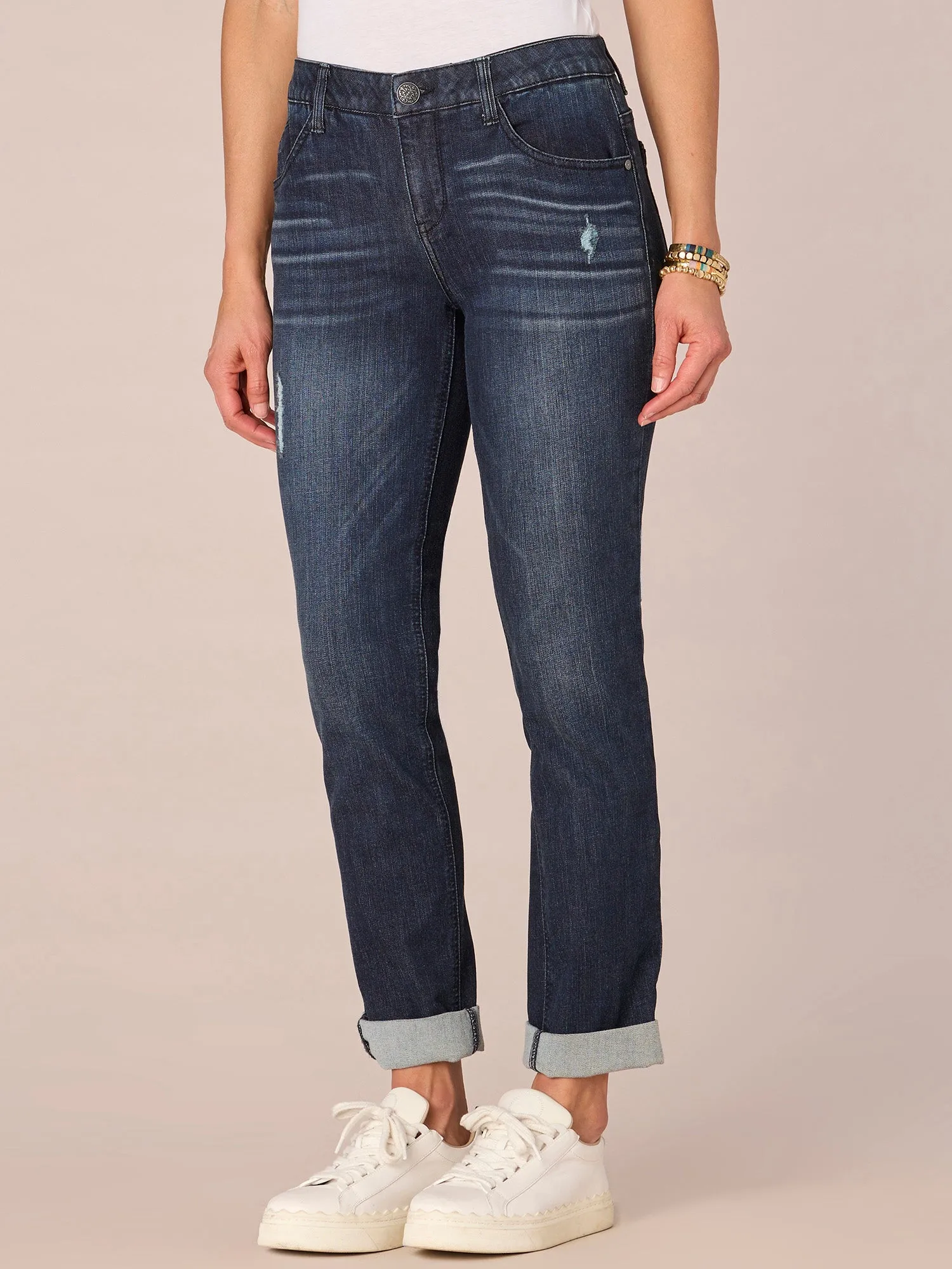 Indigo "Ab"solution® Cuffed Girlfriend Jean