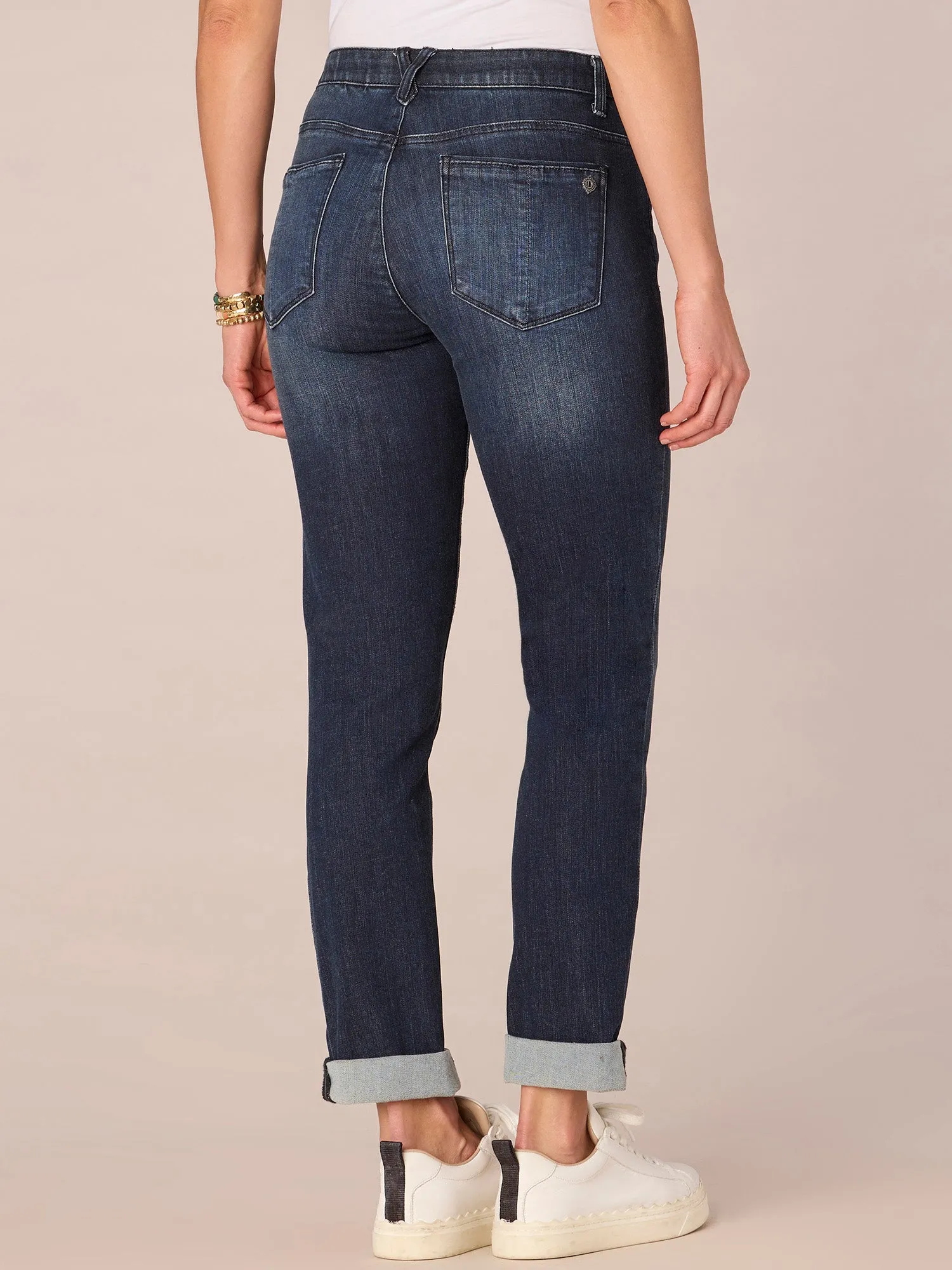 Indigo "Ab"solution® Cuffed Girlfriend Jean