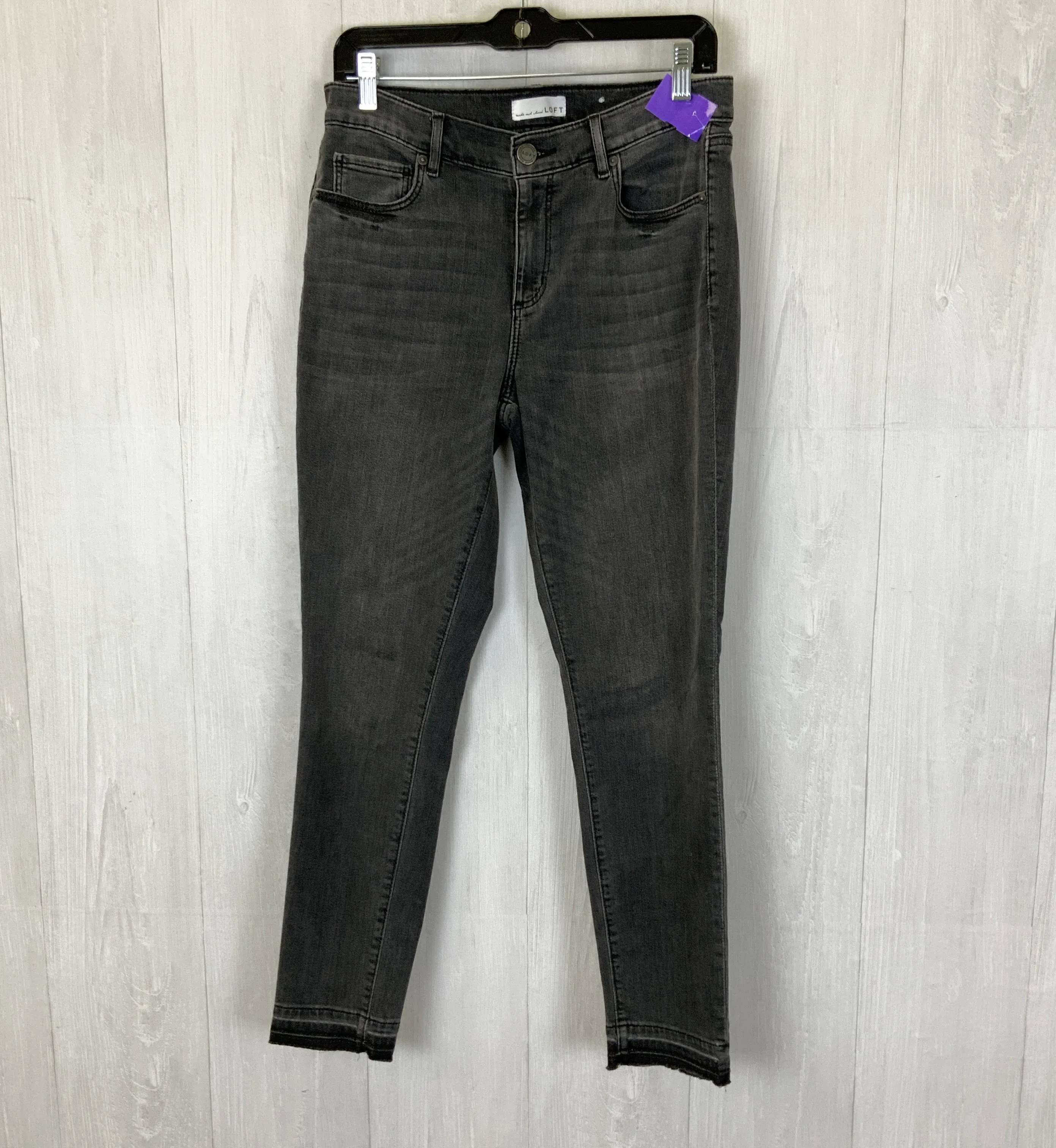 Jeans Skinny By Loft In Grey Denim, Size: 8