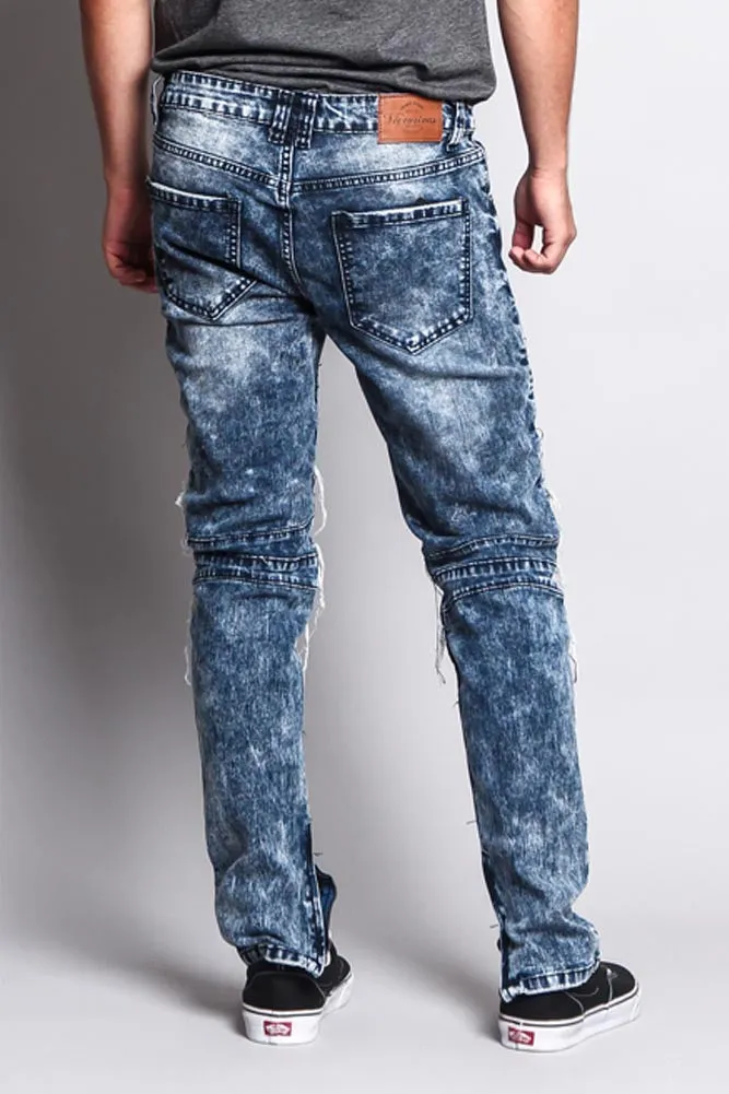 Men's Distressed Biker Jeans