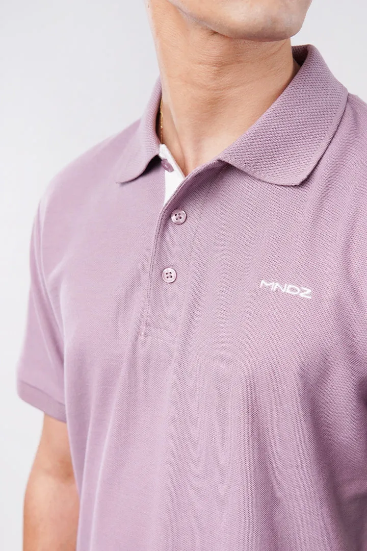 MNDZ Signature Polo Shirt - Dusty Pink