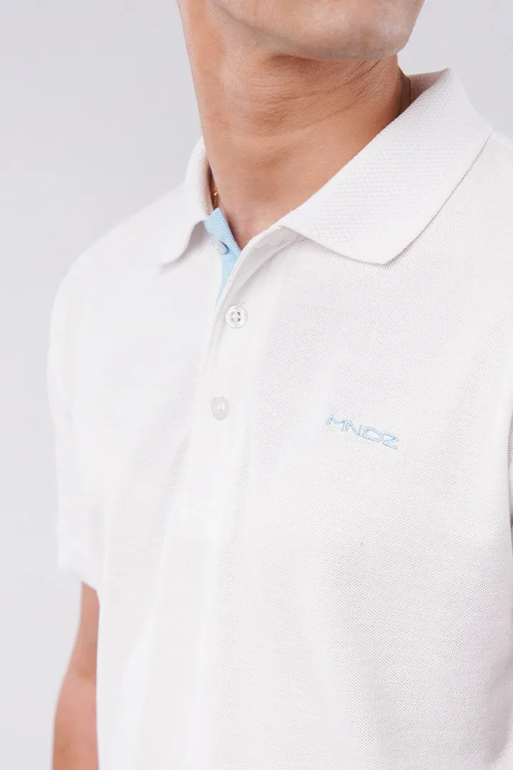 MNDZ Signature Polo Shirt - White