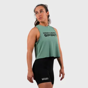 Northern Spirit - THAESIA WOMEN REGULAR FIT CROP TANK - SHALE GREEN