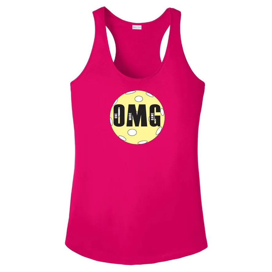 OMG (One More Game) | Clearance Women's Racerback Pickleball Tank | 100% Polyester