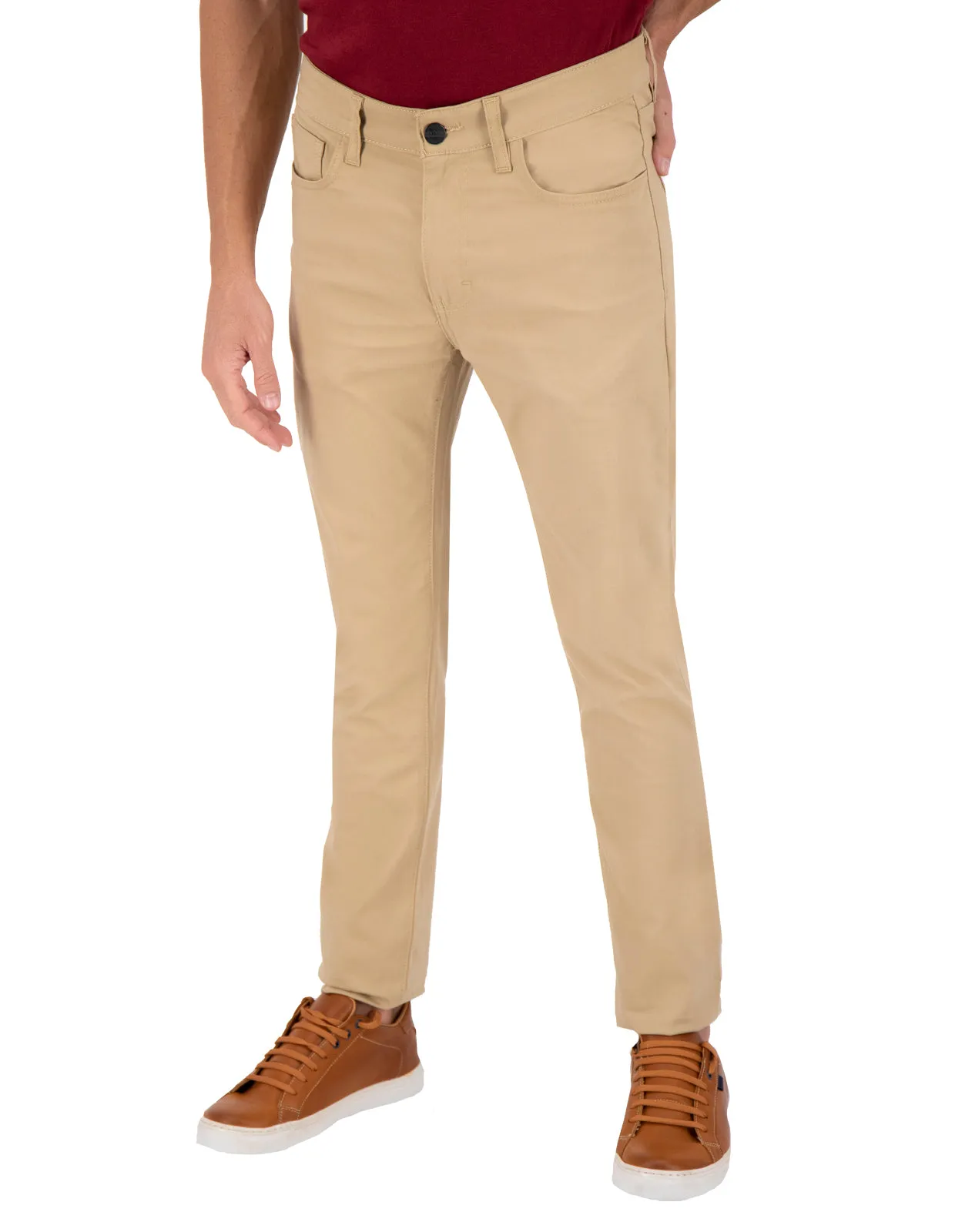 Pantalón de Gabardina Jean Cut Slim Fit - Caqui