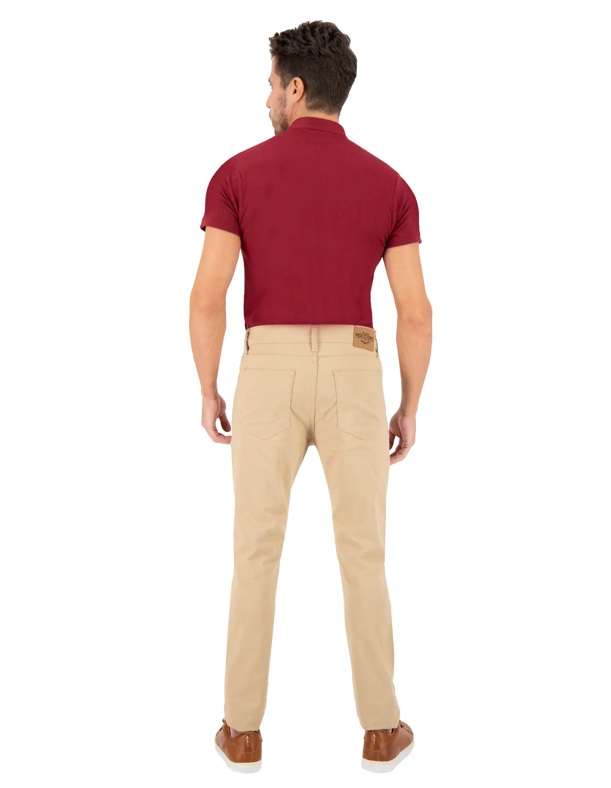 Pantalón de Gabardina Jean Cut Slim Fit - Caqui