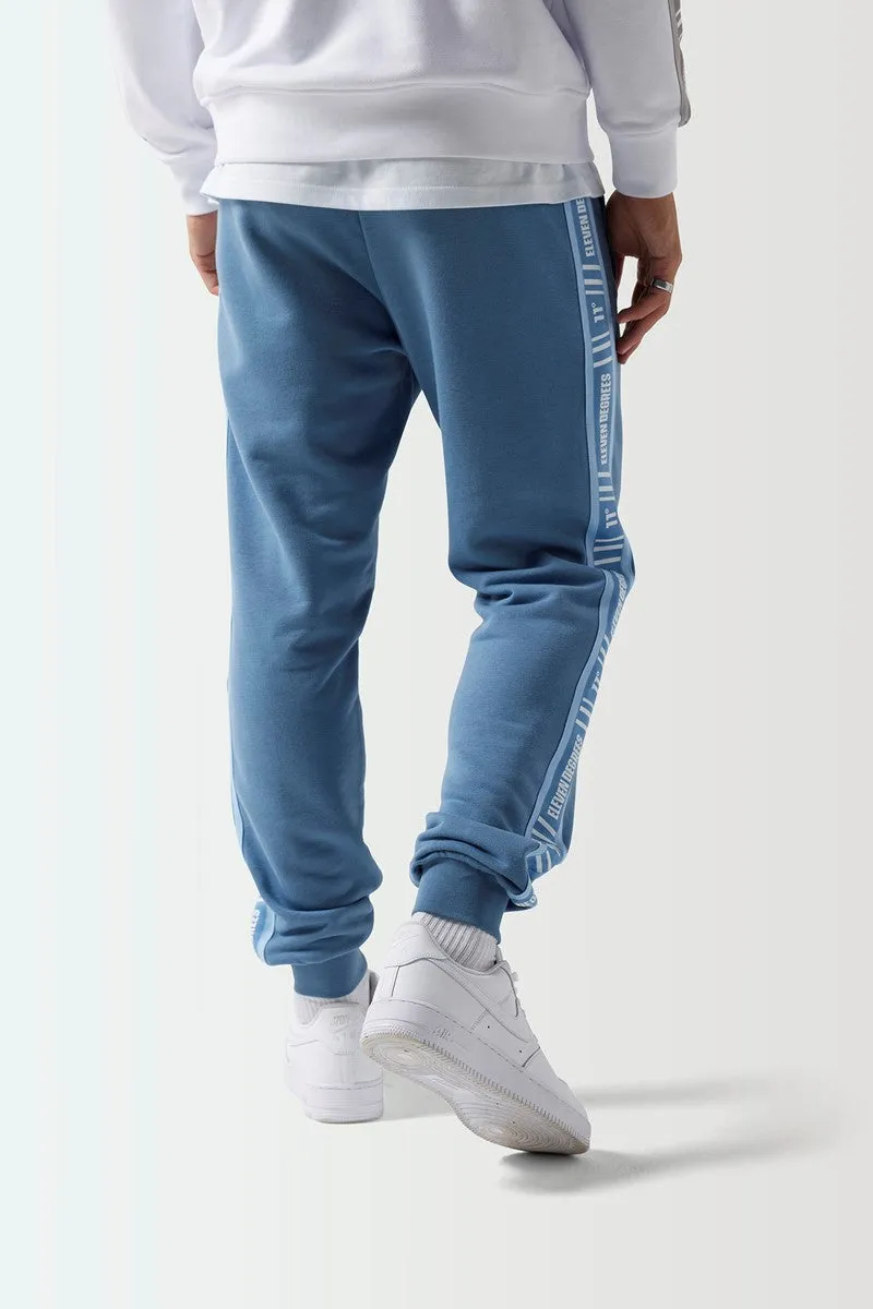 Retro Taped Slim Fit Joggers - Elemental Blue