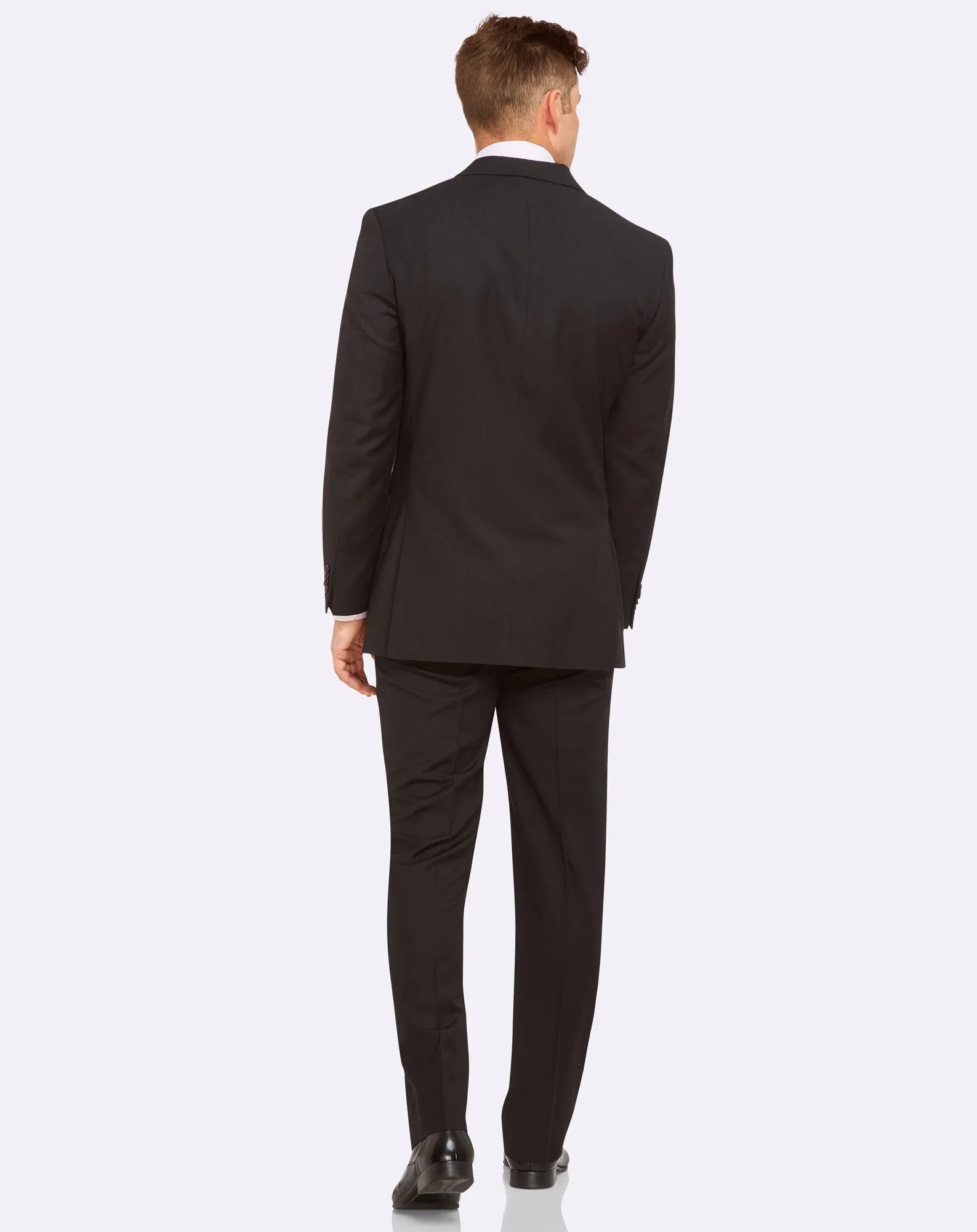 Single Breasted Semi Slim Black Suit Set