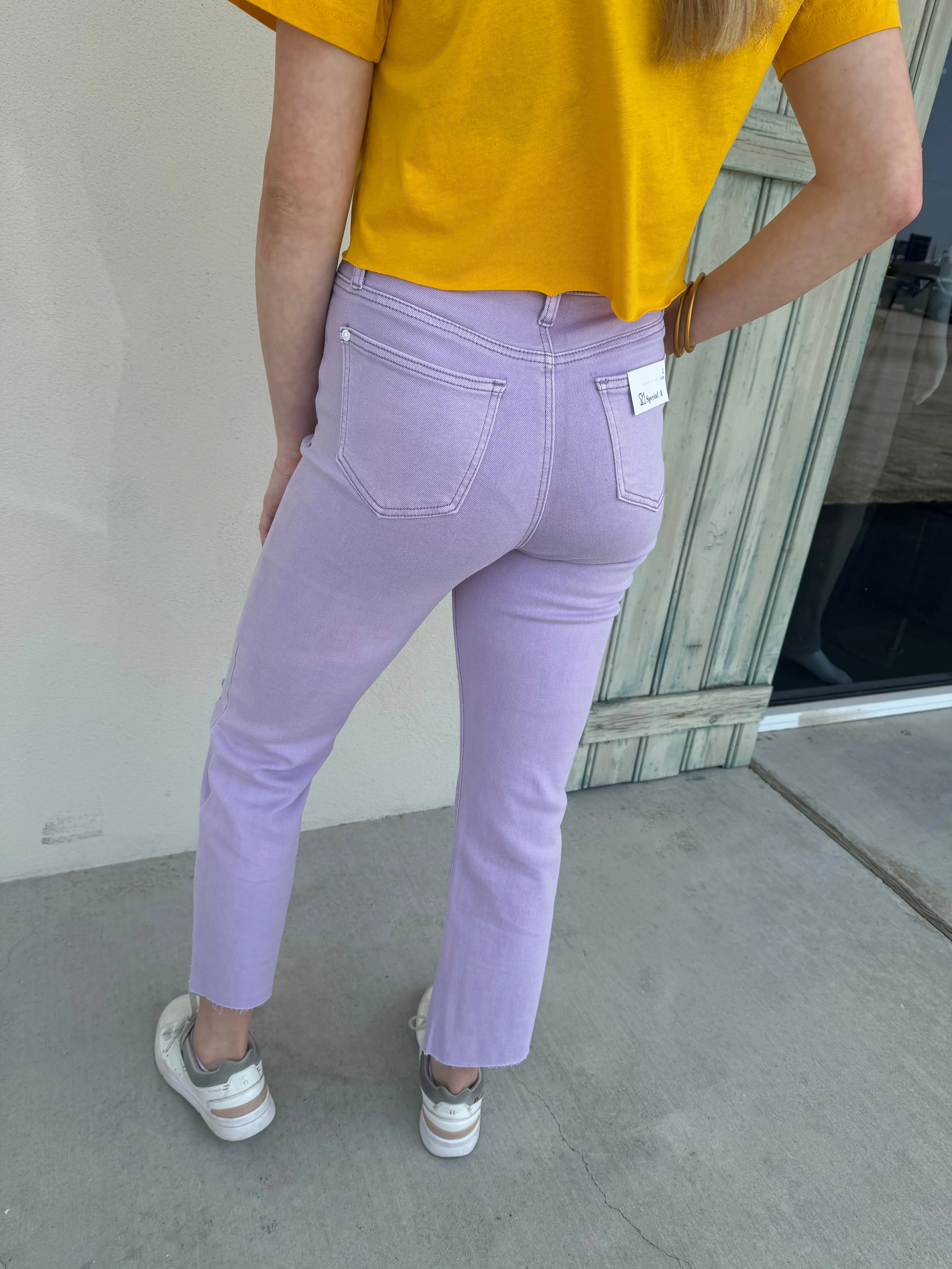 Special A High Rise Color Dad Jeans - Lavender