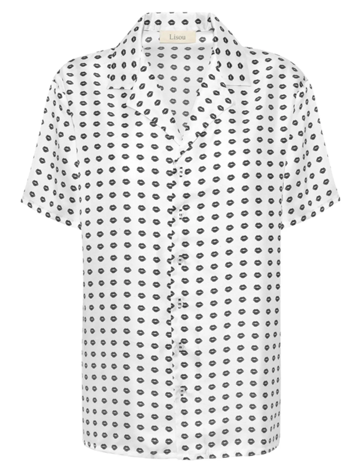 Victoire Unisex Voile Black Lip Print Shirt