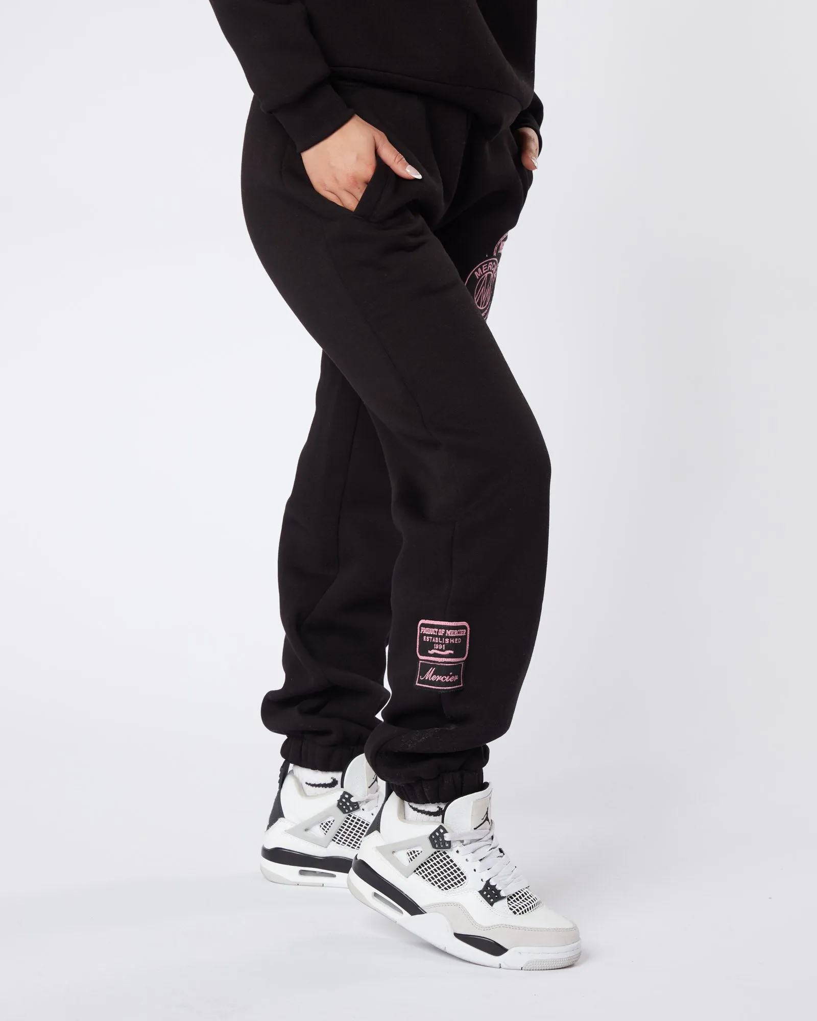 Womens Black Pink OG Badge Joggers